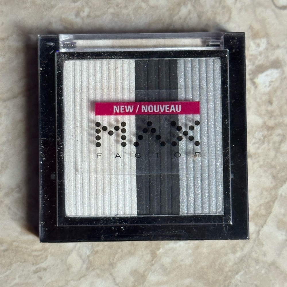 Max Factor Eyeshadow Trio White Black Grey Silver Shimmer New